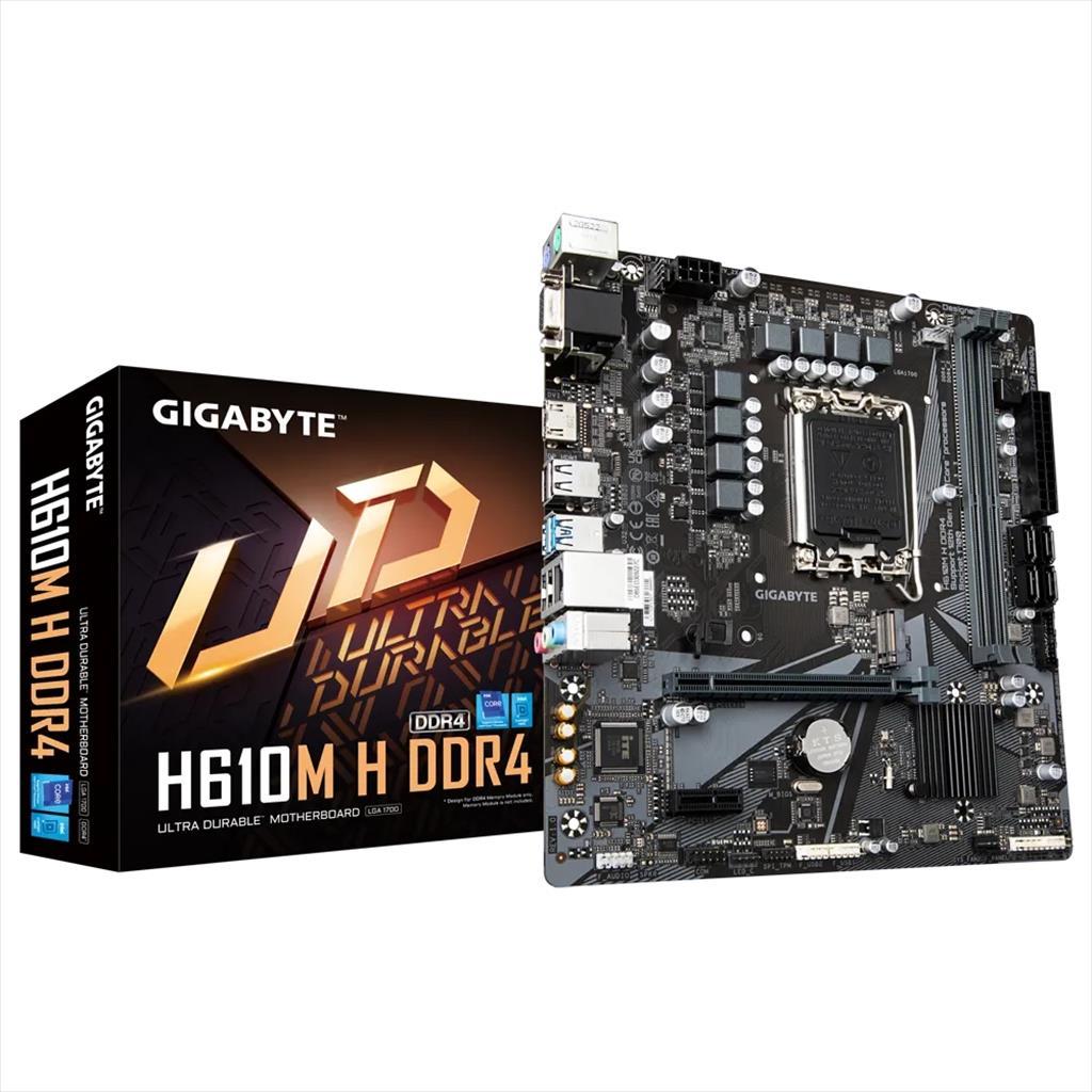 MB 1700 H610M H GIGABYTE motherboard featuring support for dual DDR4 3200MHz - high-speed computing hardware.