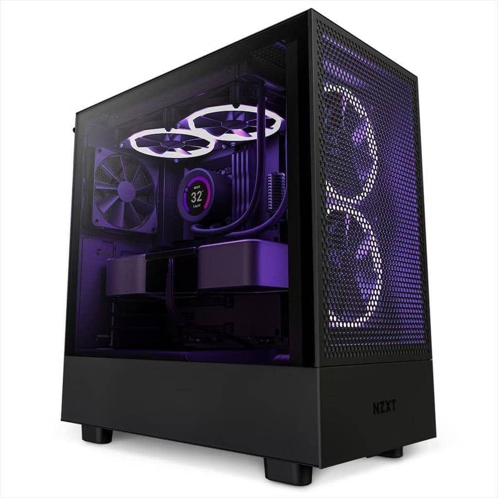 gaming case nzxt h5 flow with airflow for maximum cooling