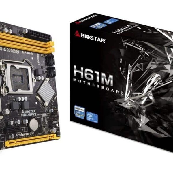 MB 1155 H61MHV2 BIOSTAR motherboard featuring support for dual DDR3 1600MHz - high-performance computing hardware.