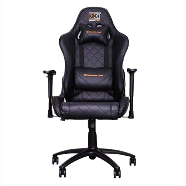 gaming stolica xigmatek matt black with headrest and lumbar pillow