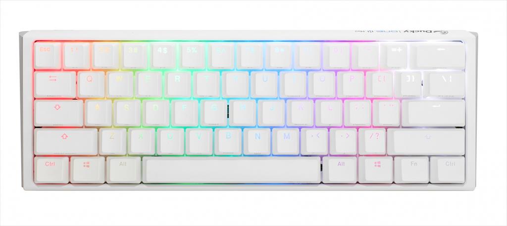 gaming keyboard mechanical ducky one 2 mini rgb 60% pure white