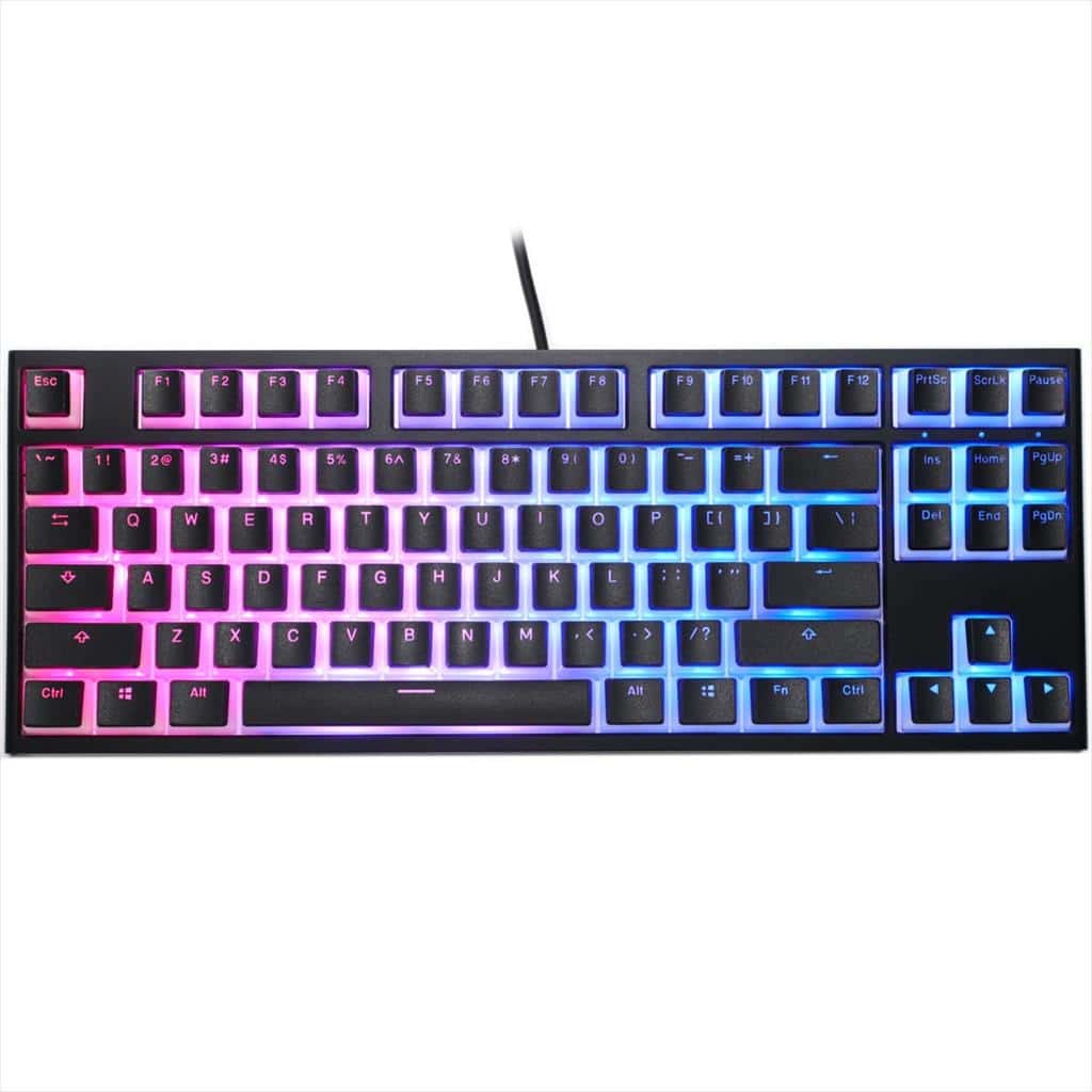 gaming keyboard mechanical ducky one 2 pudding tkl with rgb lighting