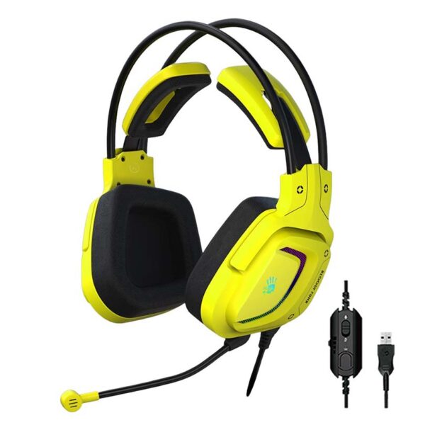 gaming headphones a4 g5675 with rgb punk yellow