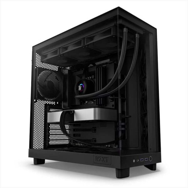 gaming computer case with pre installed 120mm fans for superb cooling top and side panels for airflow black