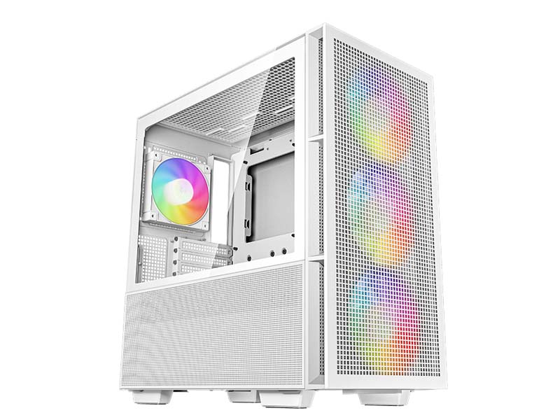 gaming computer case atx e-atx midi tower deepcool ck500 white