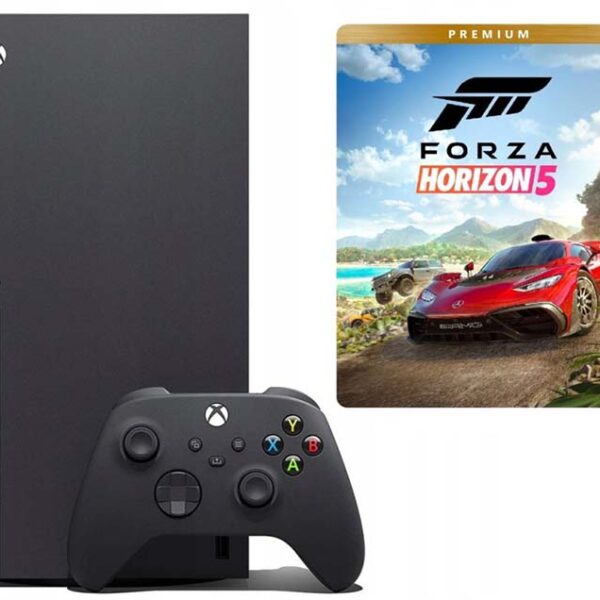 gaming console xbox series X with Forza Horizon 5