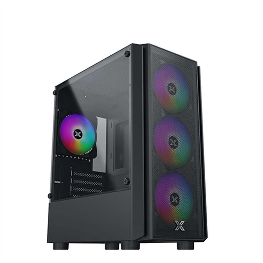 gaming case xigmatek microATX tempered glass design and easy cable management nyx air black