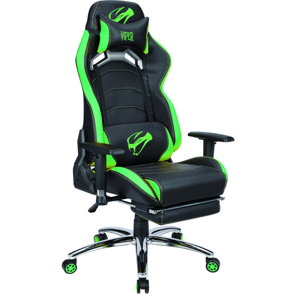 gaming chair viper black with green color