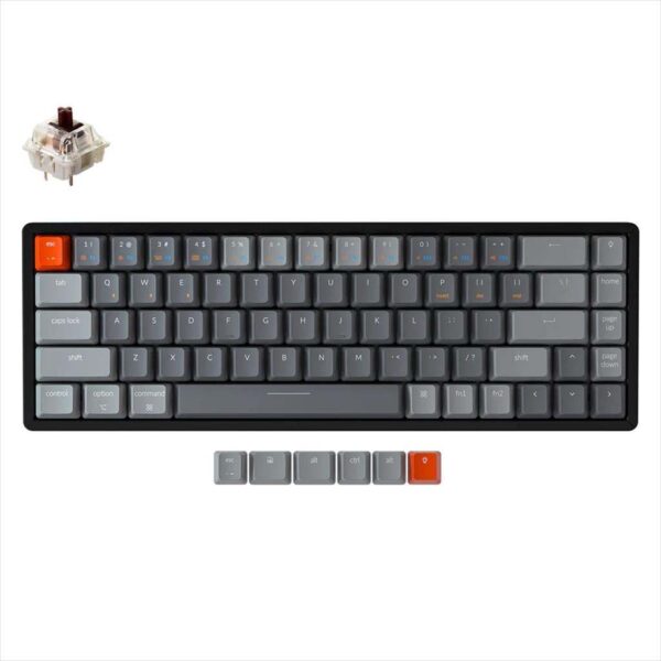 mehanicka tastatura keychron k6 aluminium rgb led 65% wired and bluetooth