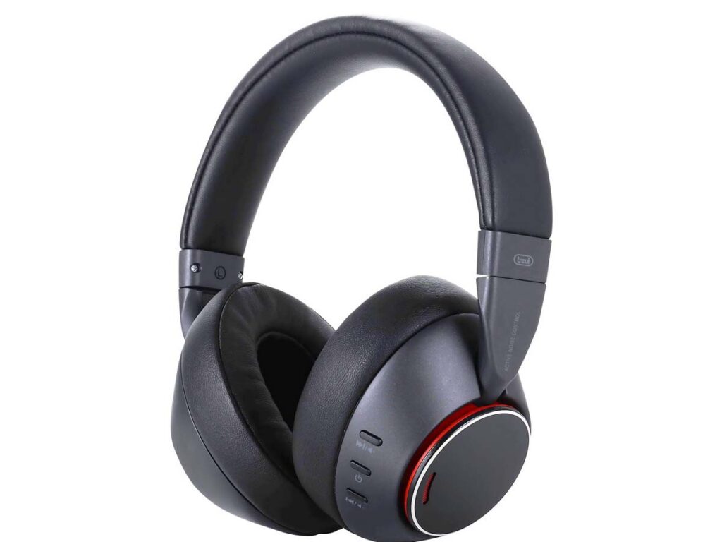 Trevi DJ 12E90: ANC Bluetooth Headphones w/Mic in Black. Superior sound