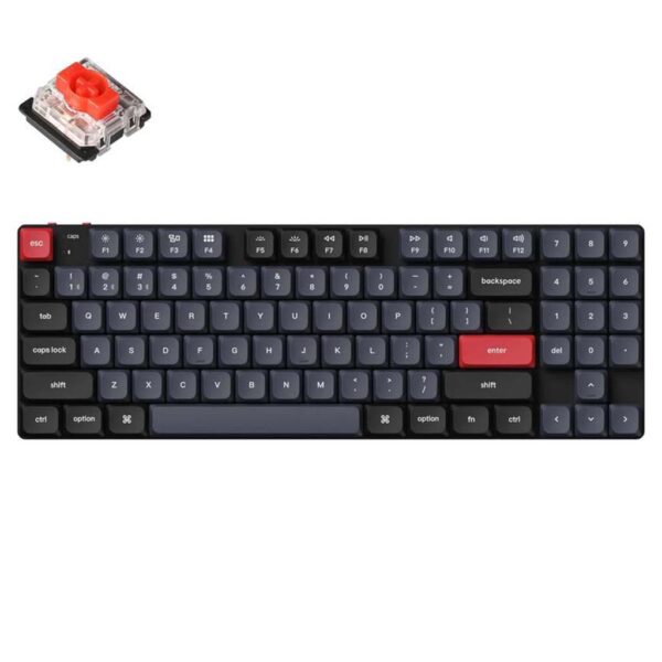 mehanicka tastatura gaming keychron k13 pro 80% red switch, black