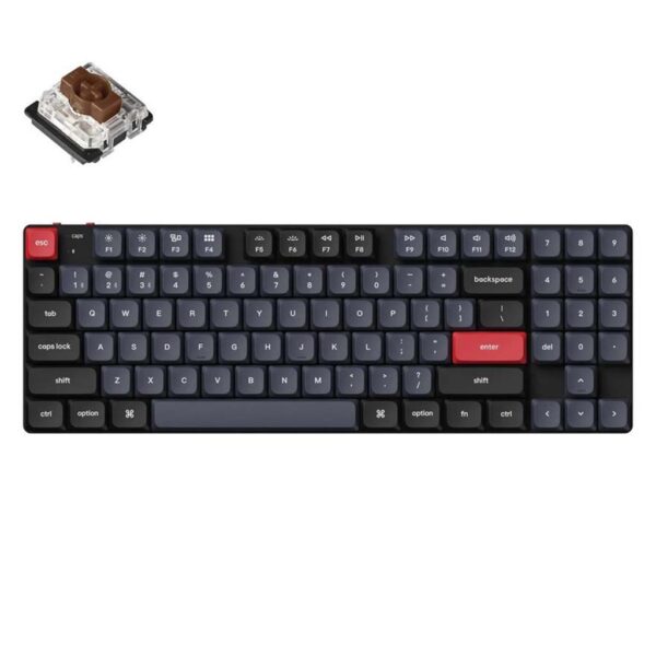 mehanicka tastatura gaming keychron k13 pro 80% brown switch, black