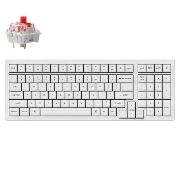 mehanicka tastatura gaming keychron k4 pro qmk red switch, white