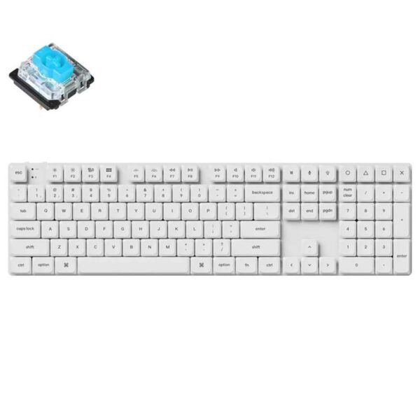 mehanicka tastatura gaming keychron rgb full size blue switch, white