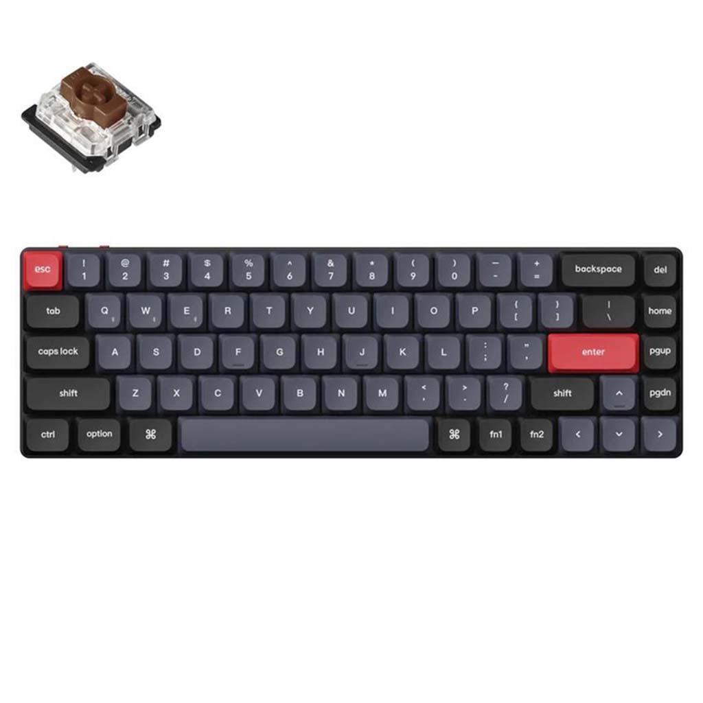 mehanicka tastatura gaming keychron k7 pro qmk 65% brown switch, black