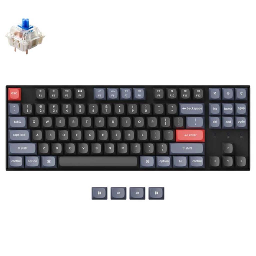 mehanicka tastatura gaming keychron k8 pro blue switch black