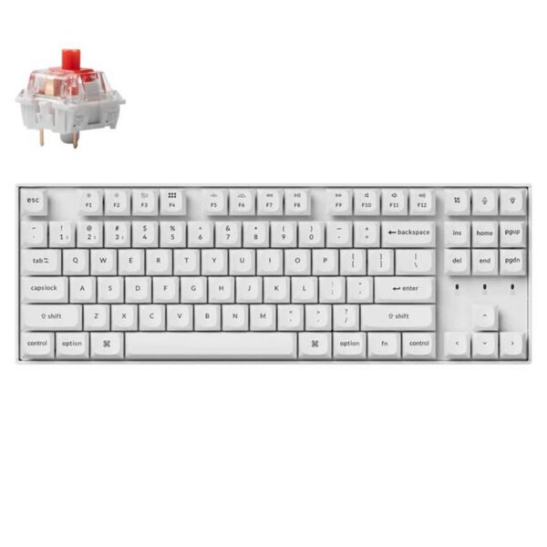 mehanicka tastatura gaming keychron k8 pro rgb red switch, white