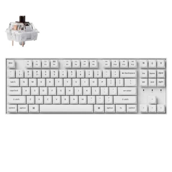 mehanicka tastatura gaming keychron k8 pro brown switch, white