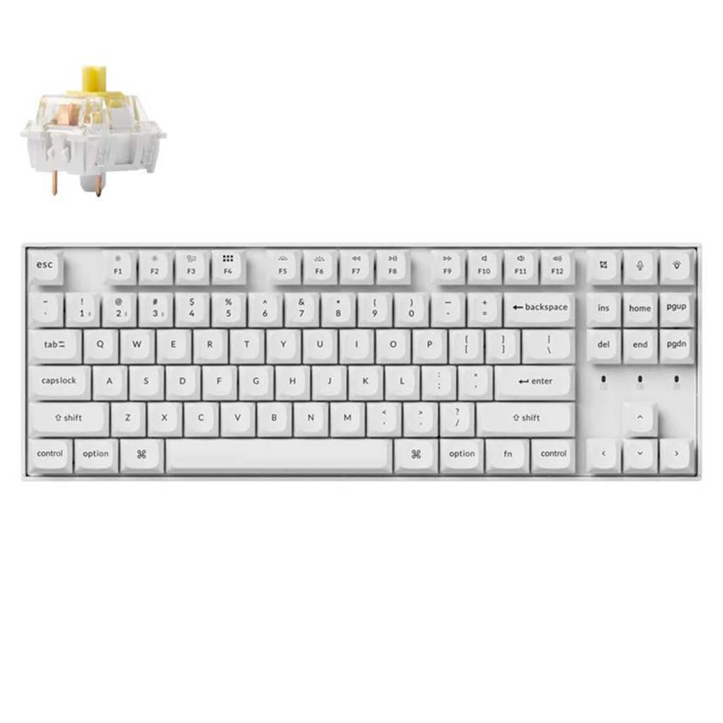 mehanicka tastatura gaming keychron k8 pro banana switch, white