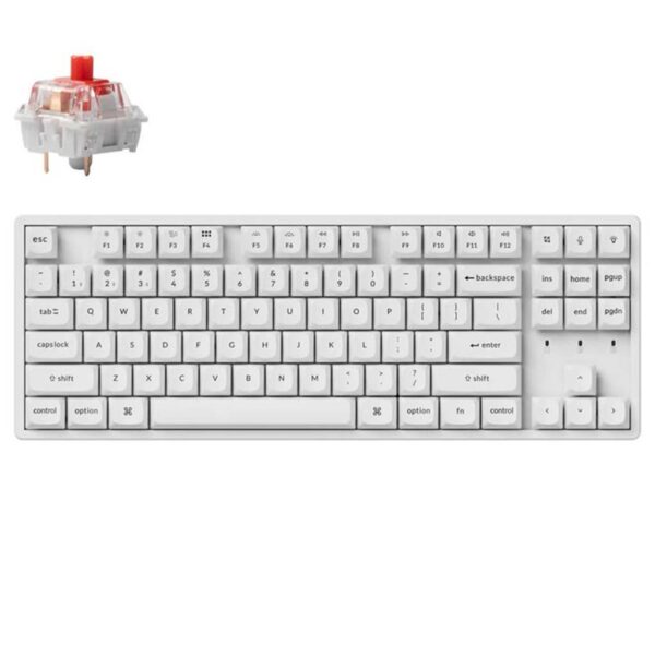 mehanicka tastatura gaming keychron k8 pro red switch, white