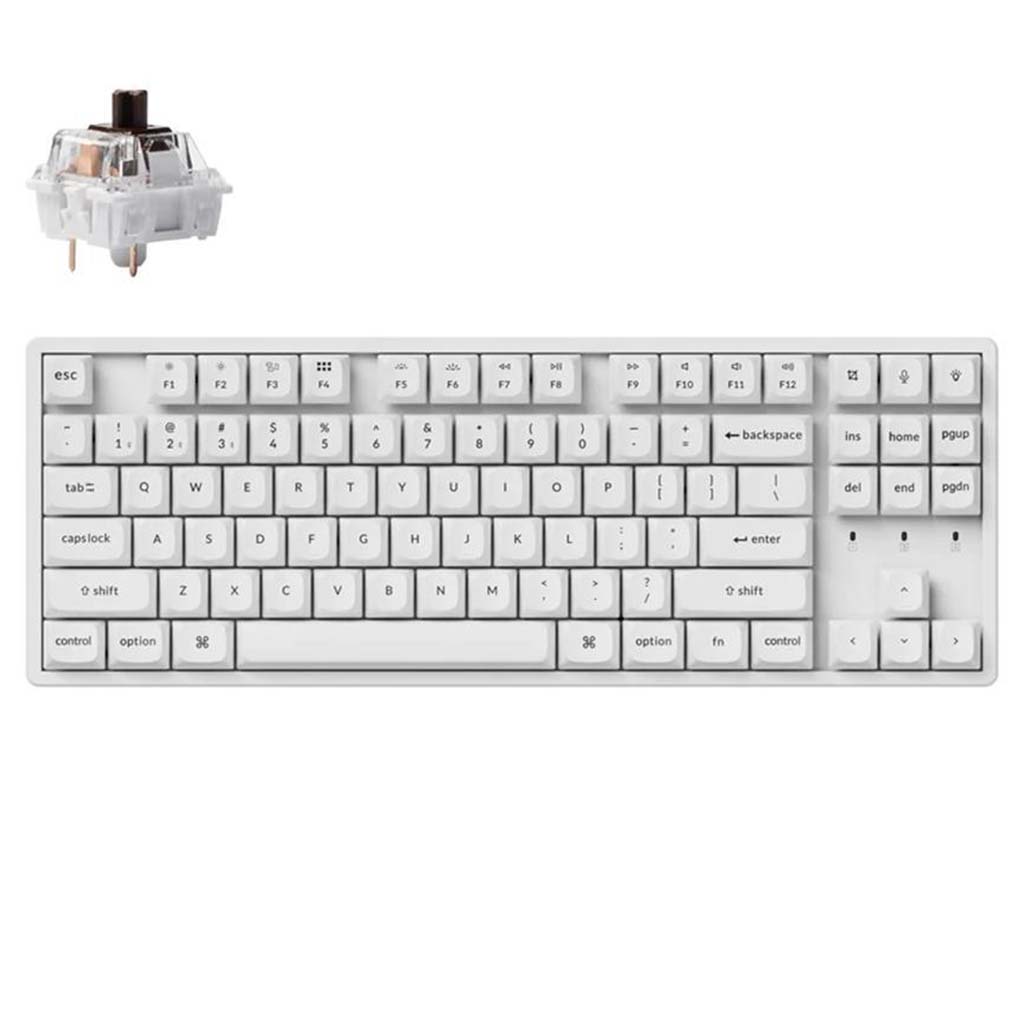 mehanicka tastatura gaming keychron k8 pro qmk brown switch, white