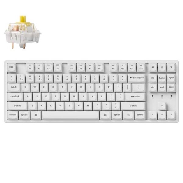 mehanicka tastatura gaming keychron rgb banana switch, white