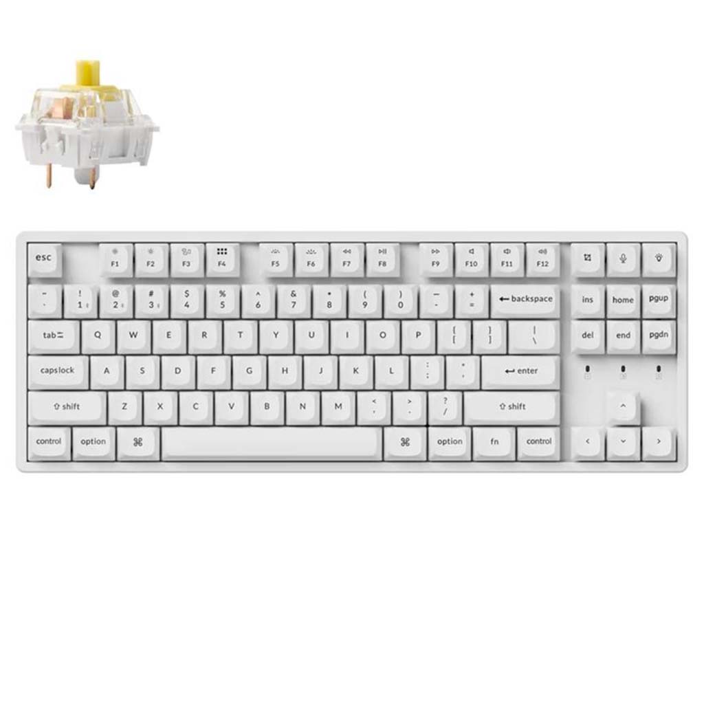 mehanicka tastatura gaming keychron rgb banana switch, white