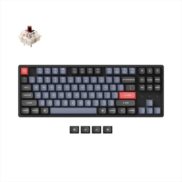 mehanicka tastatura gaming keychron k8 pro brown switch, black