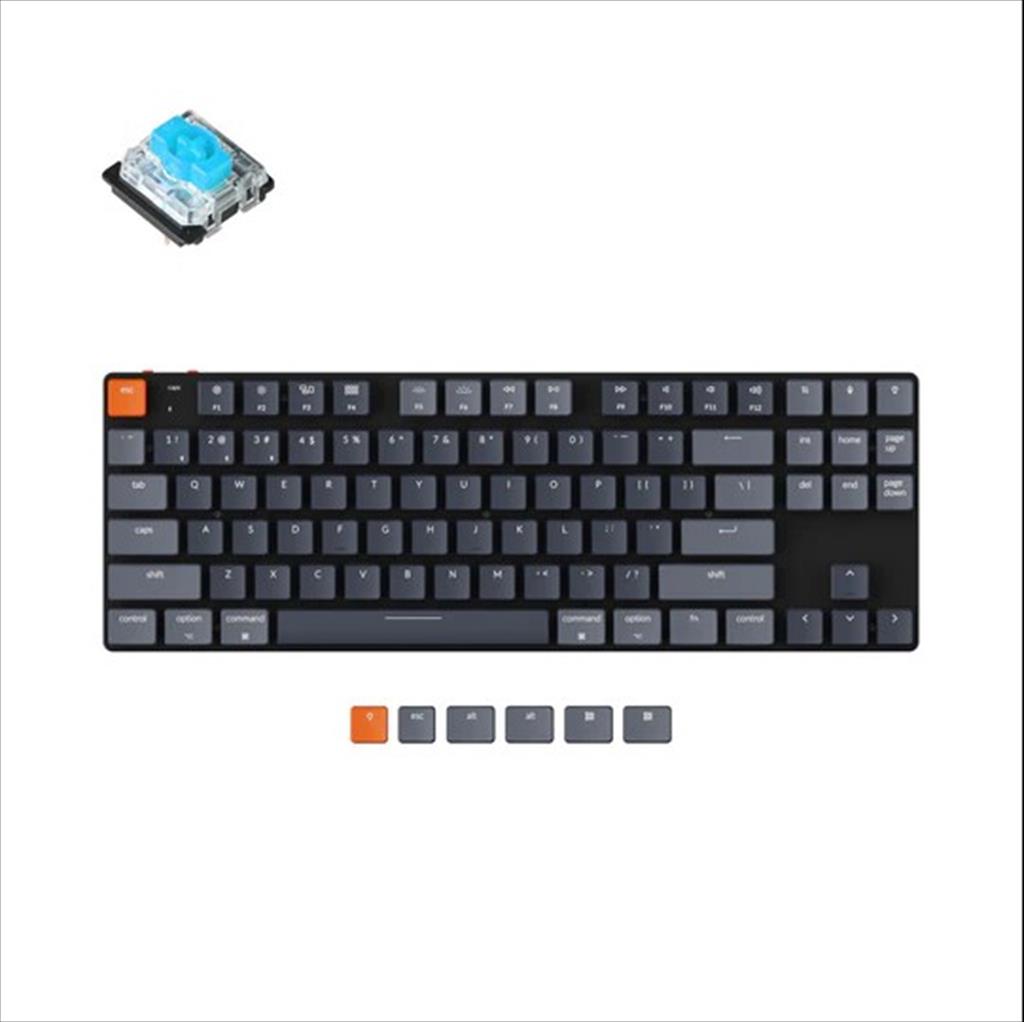 mehanicka tastatura gaming keychron k1 rgb blue switch, black