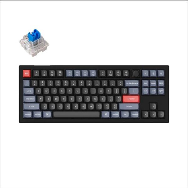 mehanicka tastatura gaming keychron v3 blue switch, carbon black
