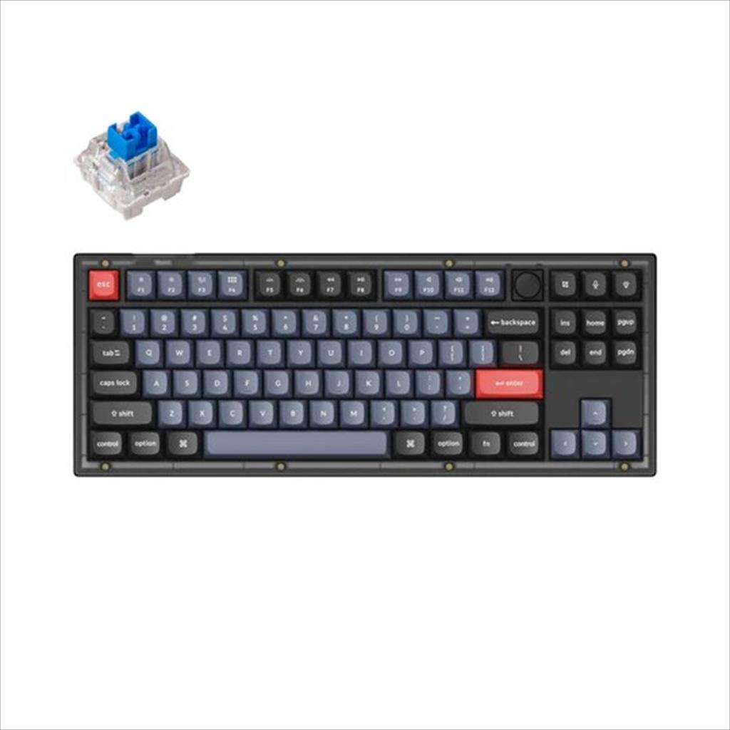 mehanicka tastatura gaming keychron v3 blue switch, frosted black