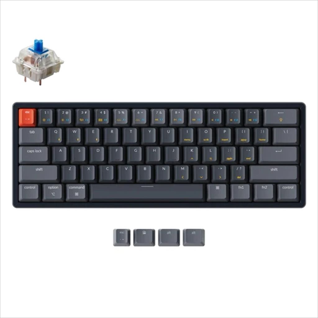 mehanicka tastatura gaming keychron k12 60% rgb led black blue switch