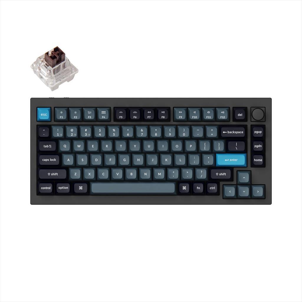 mehanicka tastatura gaming keychron q1 pro aluminium 75% black blue