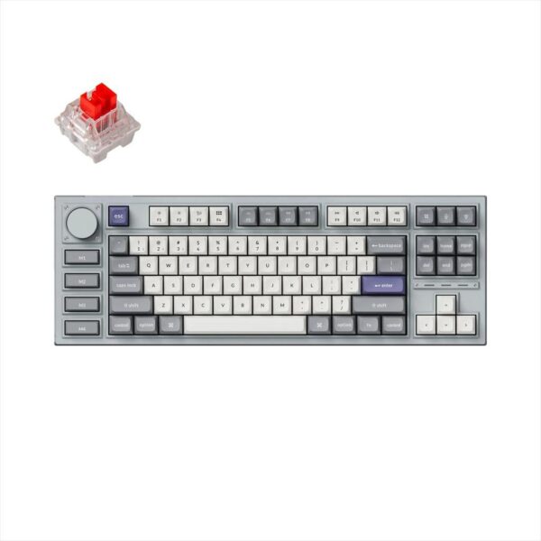 mehanicka tastatura gaming keychron q3 pro red switch, silver gray