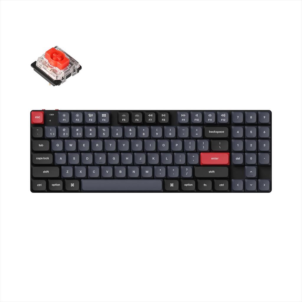 mehanicka tastatura gaming keychron k13 pro 80% red switch, black