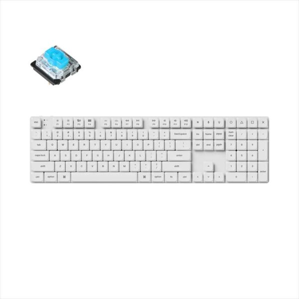 mehanicka tastatura gaming keychron rgb full size blue switch, white