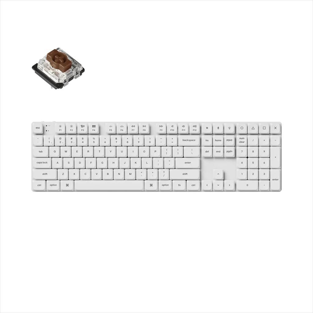 mehanicka tastatura gaming keychron k5 pro full size brown switch, white