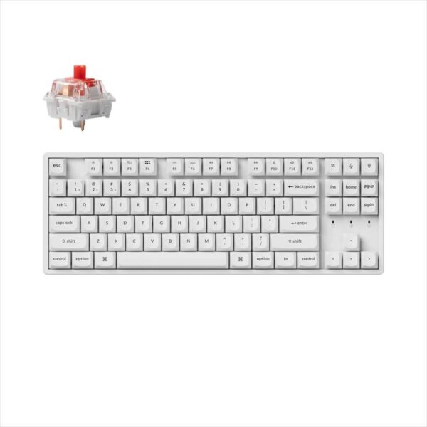 mehanicka tastatura gaming keychron k8 pro red switch, white