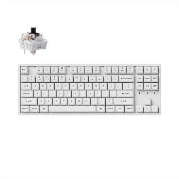 mehanicka tastatura gaming keychron k8 pro qmk brown switch, white