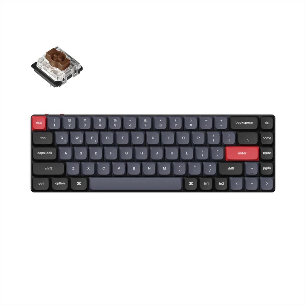 mehanicka tastatura gaming keychron k7 pro qmk 65% brown switch, black