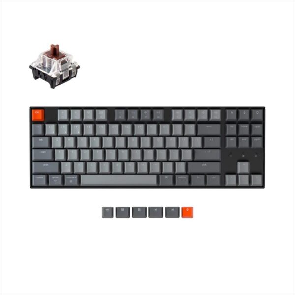 mehanicka tastatura gaming keychron k8 brown switch black