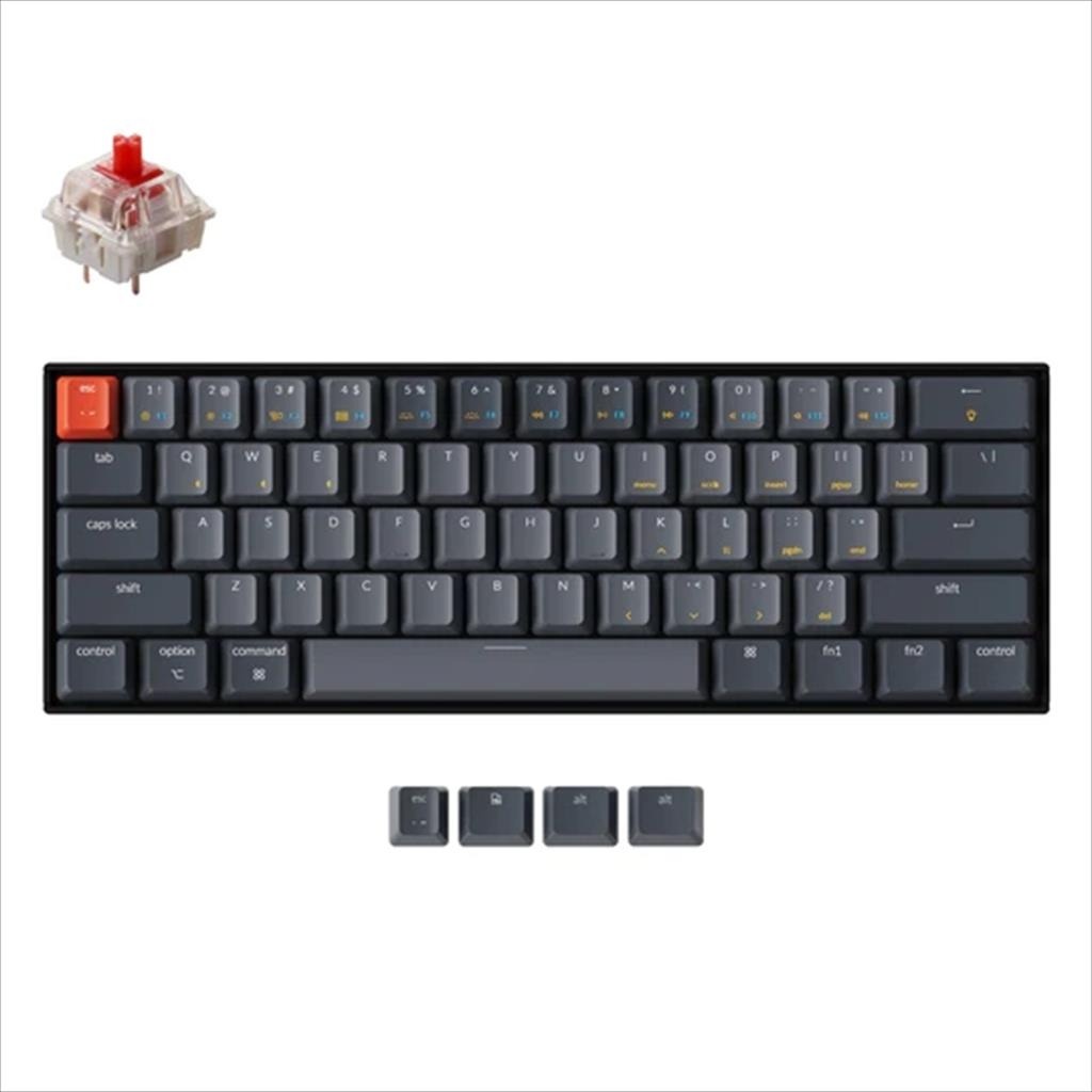mehanicka tastatura gaming keychron k12 60% red switch black