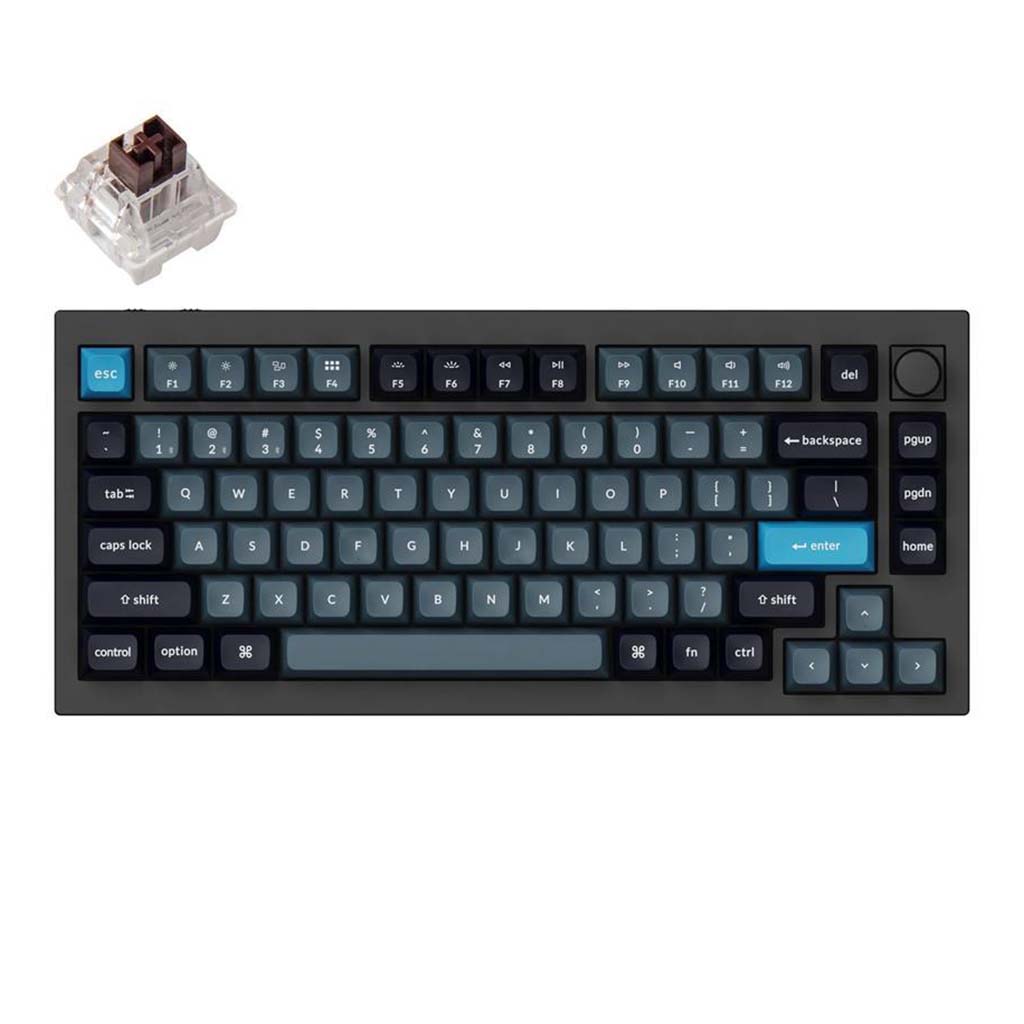 mehanicka tastatura gaming keychron q1 pro aluminium 75% black blue