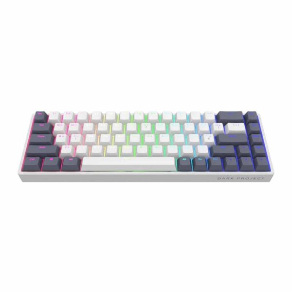 gaming mehanicka tastatura dark project kd68b bela so plavo 65%