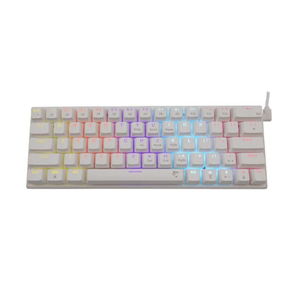 gaming tastatura mehanicka white shark rgb 60% bela
