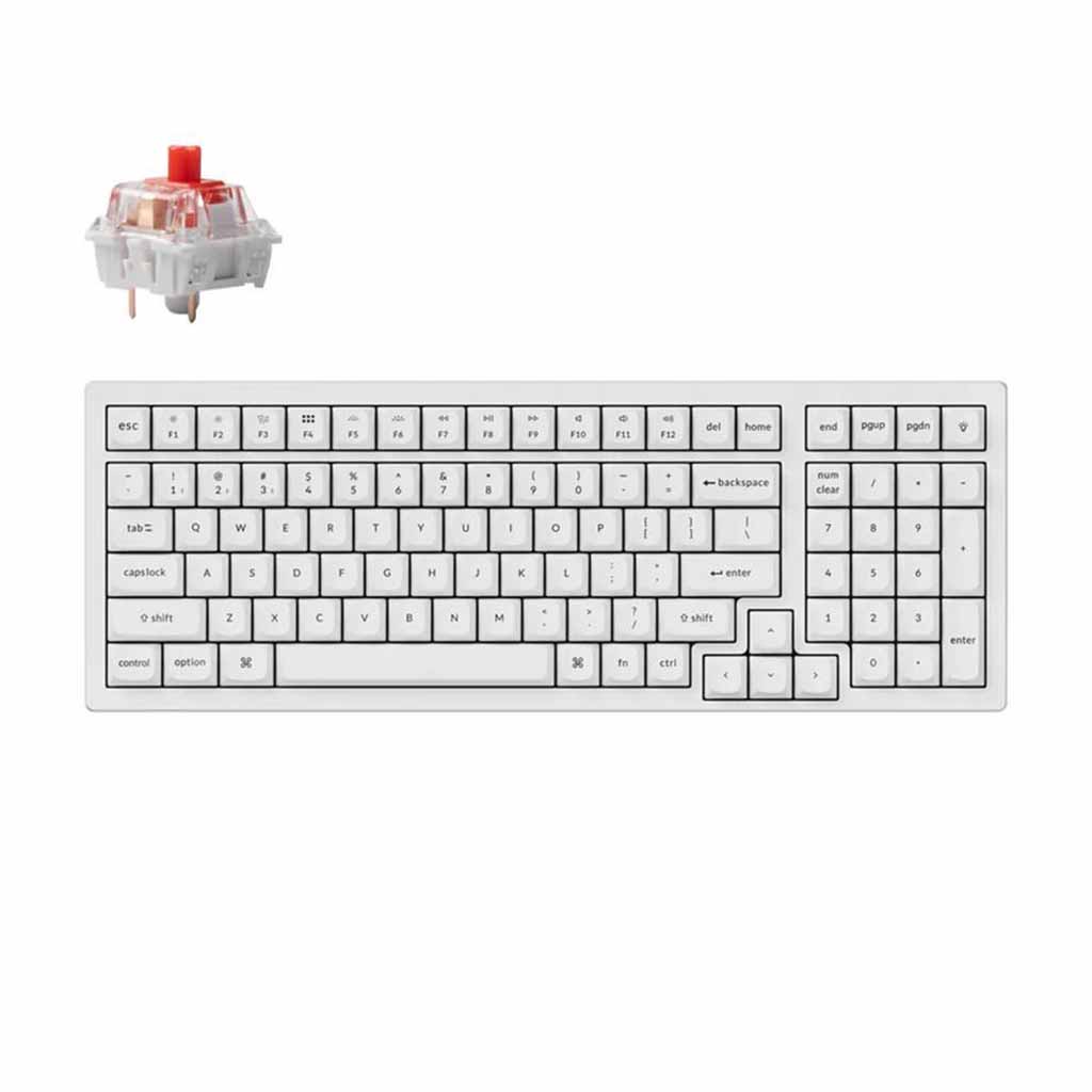 mehanicka tastatura keychron k4 pro 96% red switch bela