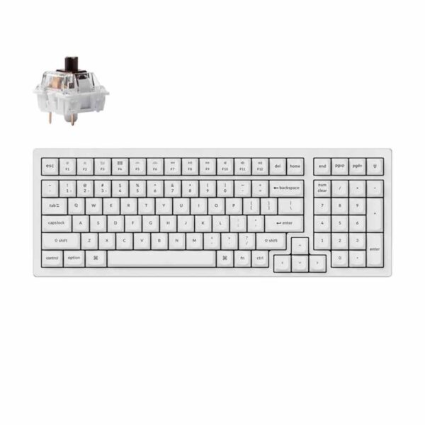 mehanicka tastatura k4 pro 96% brown switch bela