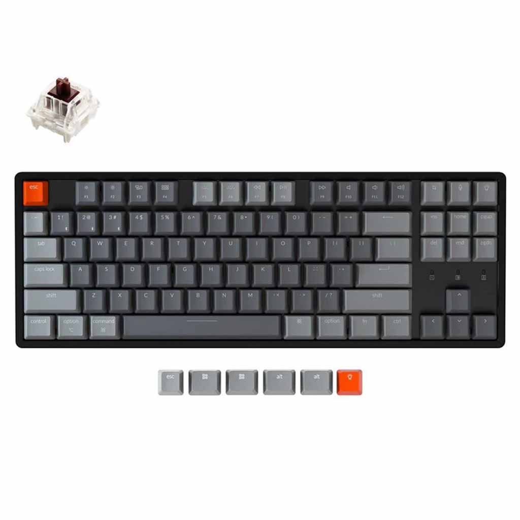 mehanicka tastatura keychron k8 rgb brown switch crna