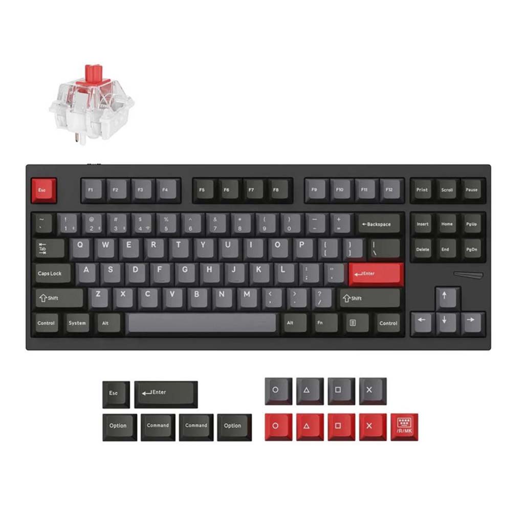 gaming mehanicka tastatura keychron lemokey l4 rgb red switch