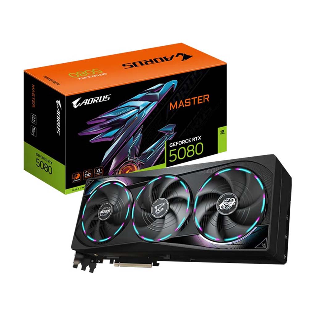 gaming graficka karta gigabyte aorus geforce rtx 5080 master ice 16gb crna